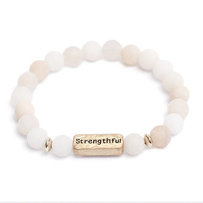 Natural Gemstone Strengthful Engraving Bracelet