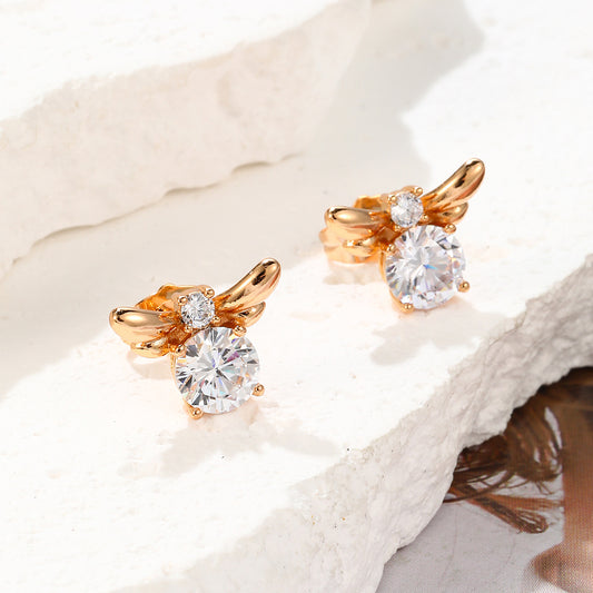 Women's Fashion Zircon Bee Stud Earrings