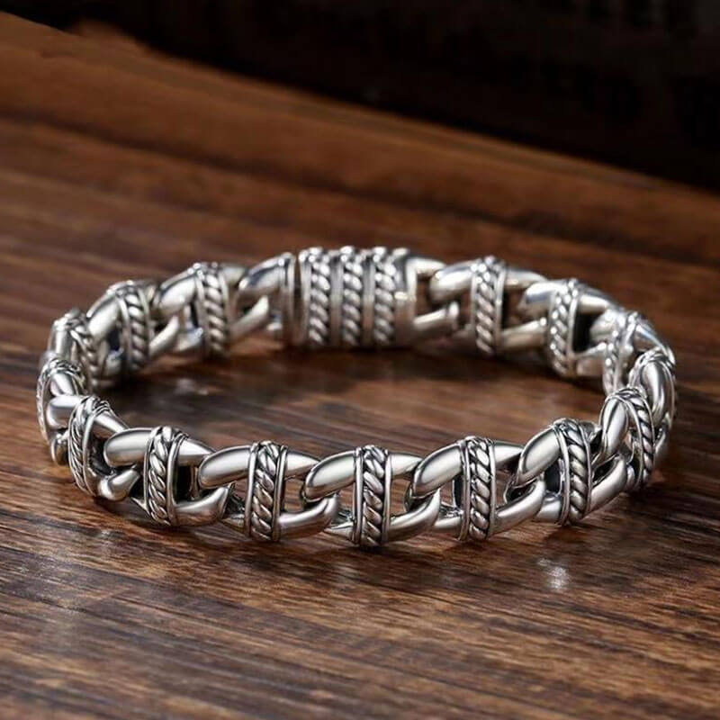 Cool Men's Simple Iron Chain Bracelet