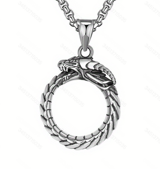 Retro Men's Dragon Pendant Necklace