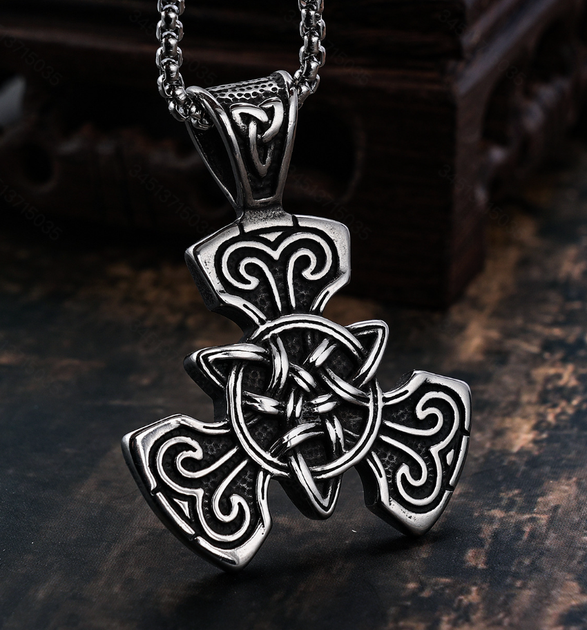 Retro Nordic Celtic Knot Pendant Necklace, For Men