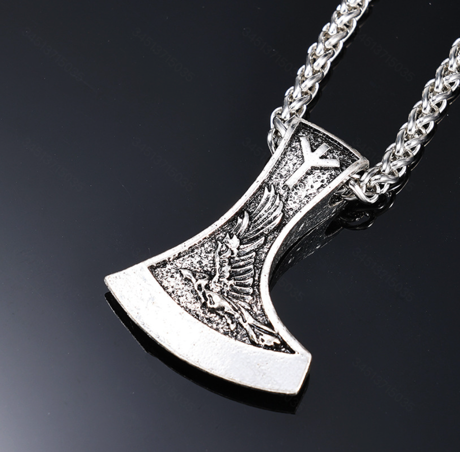 Nordic Viking Eagle & Wolf Totem Pendant Necklace