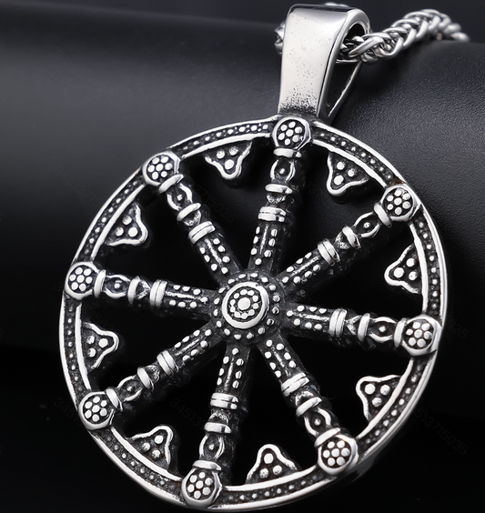 1pc Men's Viking Compass Pendant Necklace