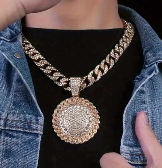 Hip Hop Iced Out Sunflower Pendant