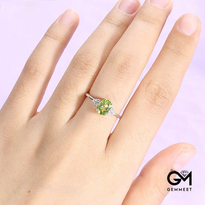 Peridot Four Prong Adjustable Ring