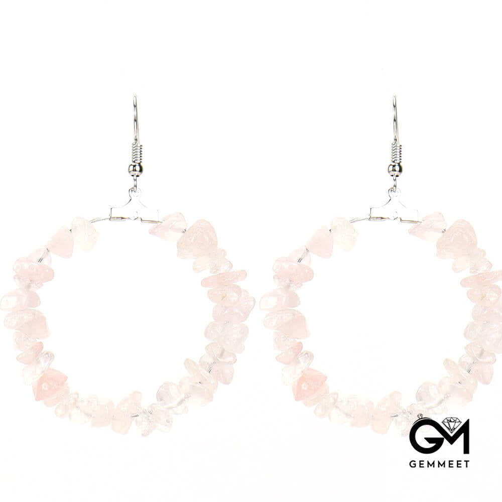 Crystal Irregular Beaded Round Earrings