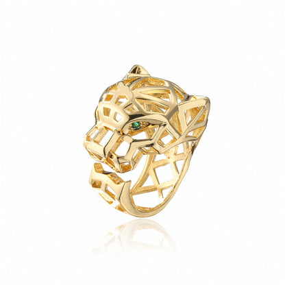 Hip Hop Hollow Leopard Punk Ring