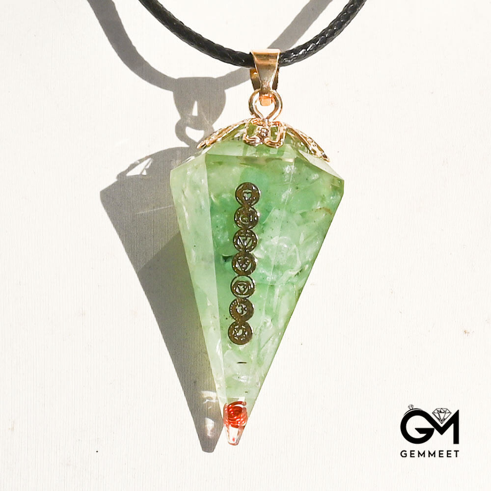 Crystal Agate Hexagon Symbol Pendant Necklace