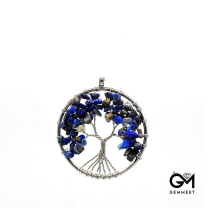 Gravel Crystal Kabbalah Tree of Life Necklace