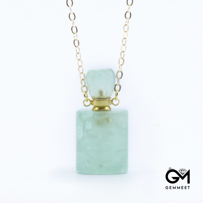 Crystal Perfume Bottle Pendant Necklace