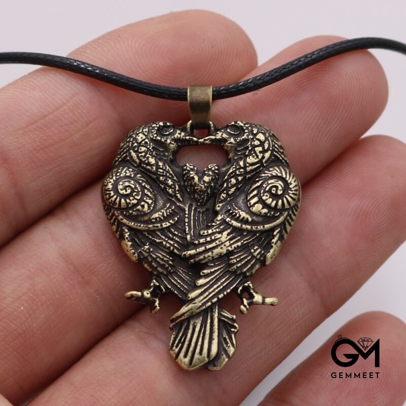 Celtic Crow Alloy Pendant Necklace