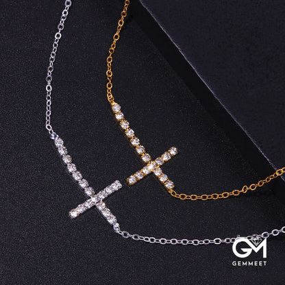 Vintage Single Cross Zircon Anklet