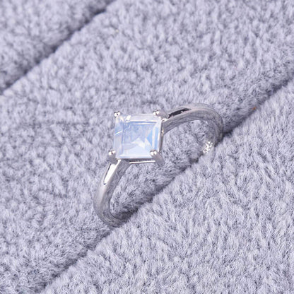 Minimalism Square Cut Moonstone Ring