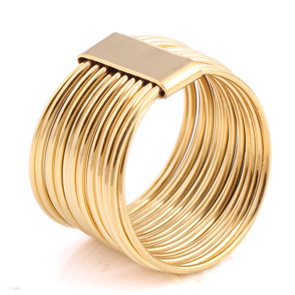 Simple Gold Gold Electroplated Titanium Steel Ring