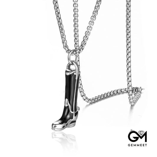 Titanium Steel Personality Drop Rubber Boots Necklace