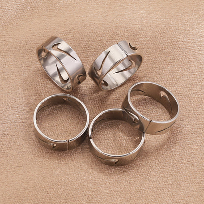 Simple Personality Creative Tick Stainless Steel Open Ring