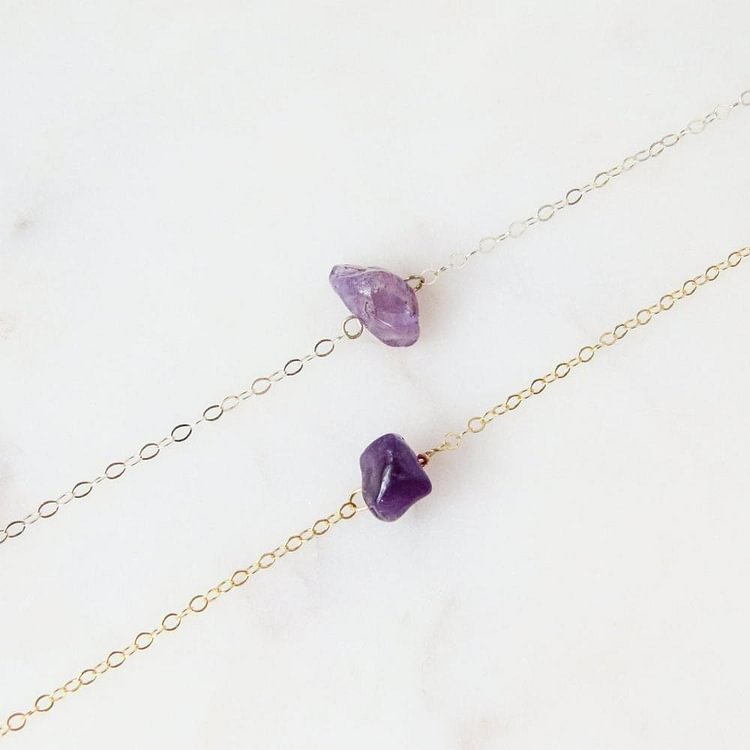 Irregular Natural Crystal Stone Curb Necklace