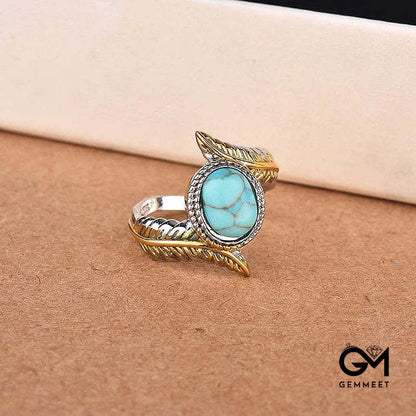 Turquoise Feather Ring