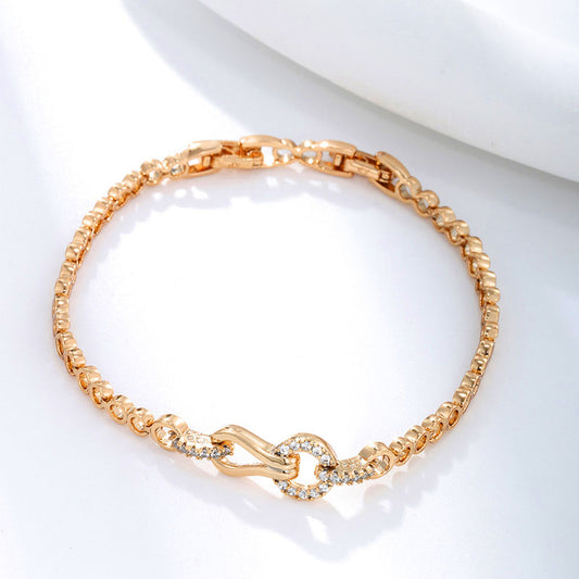 K-plated Gold Inlaid Zircon Bracelet for Women