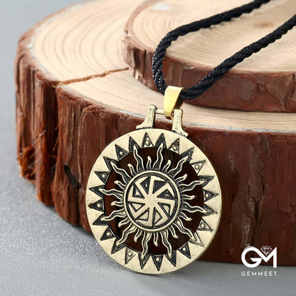 Slavic Sun Alloy Pendant Necklace