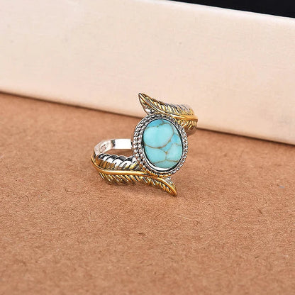 Turquoise Feather Ring