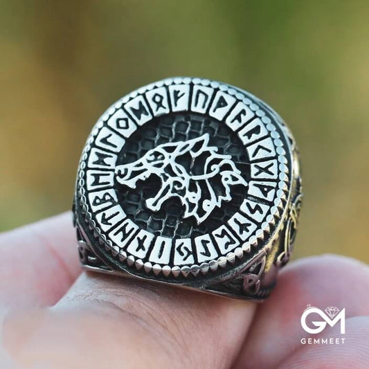 Vintage Viking Hungry Wolf Fenrir Ring