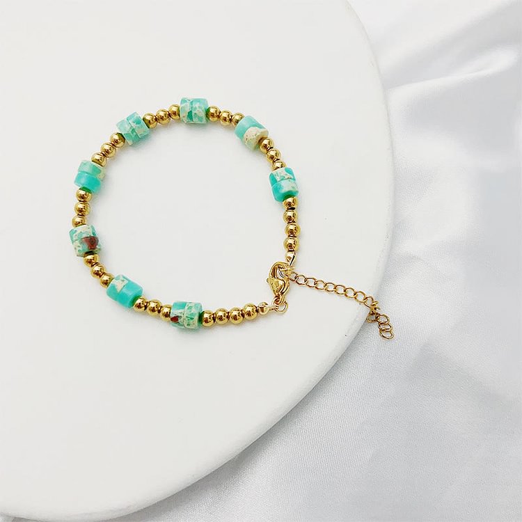 Bohemian Ethnic Stone Column Beaded Bracelet