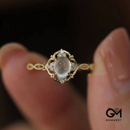 Exquisite Romantic Moonstone Adjustable Ring