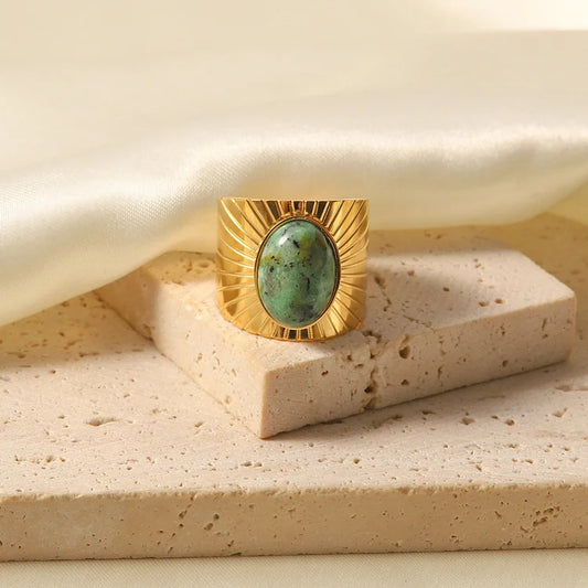 "African Turquoise Majesty" Wide African Turquoise Ring