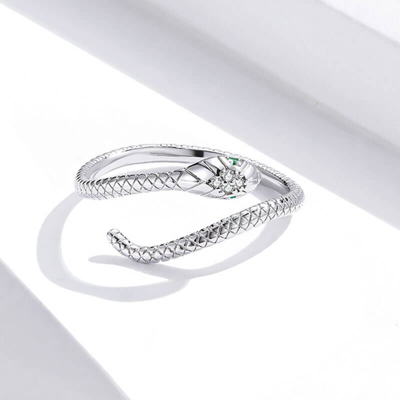 Silver Plated Lady Cute Snake Ring