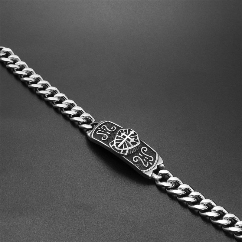 Cross Shield Punk Men's Personalized Thick Bracelet