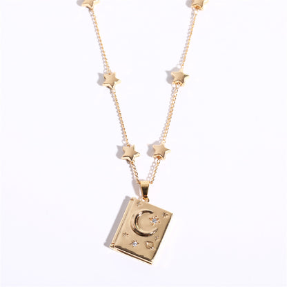 Cute Moon & Star Pendant Necklace