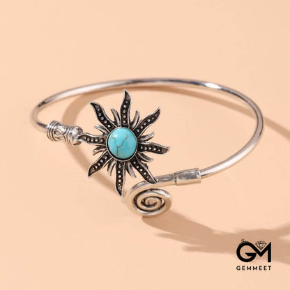 Retro Sunflower Turquoise Creative Bracelet