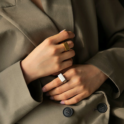 Minimalism Rectangle Signet Ring