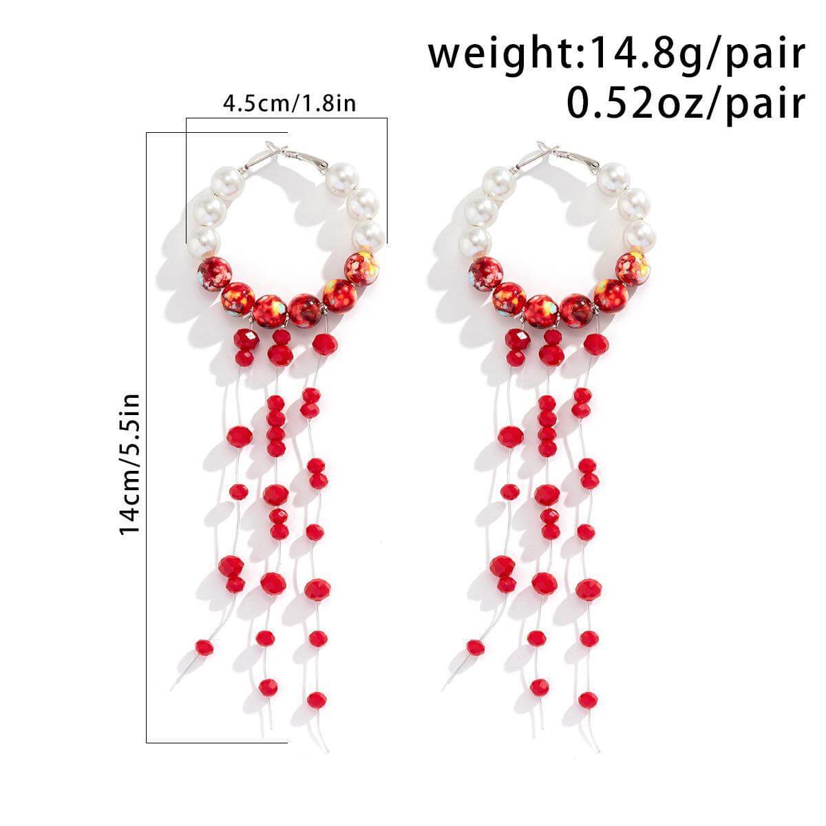 Halloween Gothic Sweet Cool Spice Girl Blood Drop Tassel Collar Earrings Personality Beads