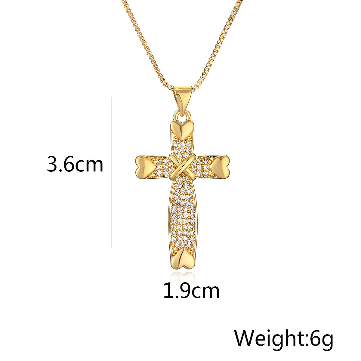 Full Stones Cross Pendant Necklace