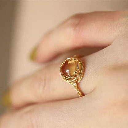 "Golden Luster" Dainty Citrine Ring Price