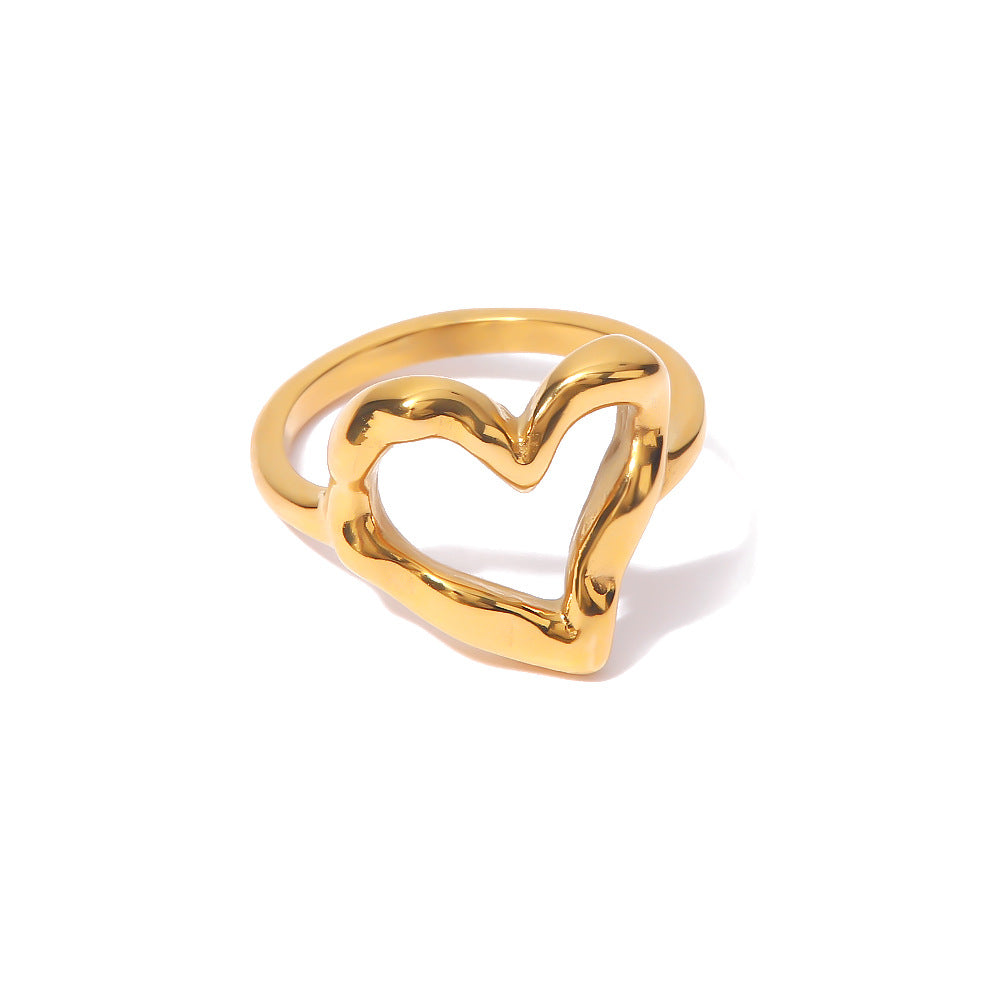 Love Titanium Steel Gold-plated Ring