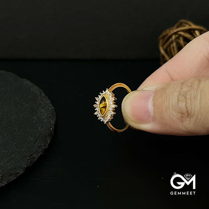 Gold Plated Tiger Eye Vintage Ring