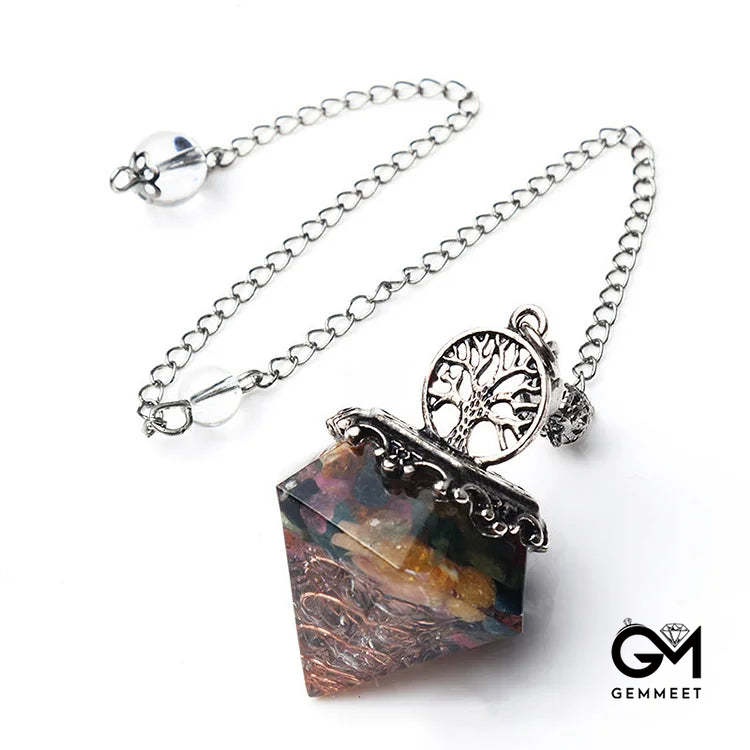 Crystal Geometric Tree of Life Pendulum