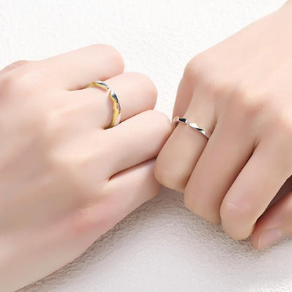 Simple Moon and Sea Couple Ring