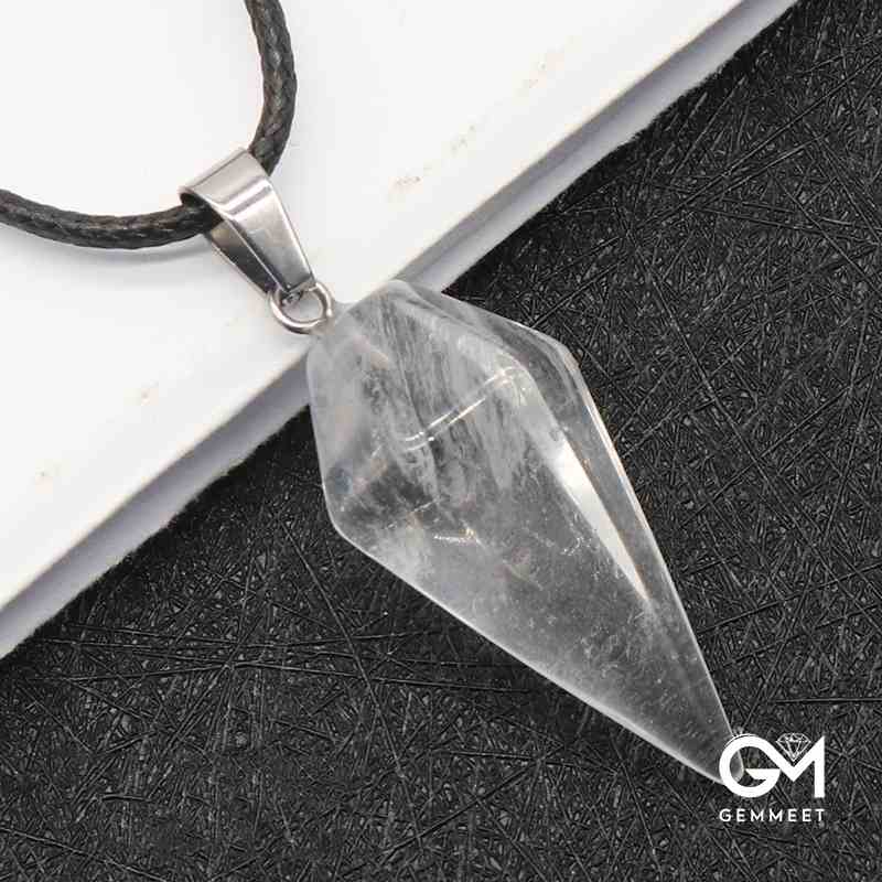 Crystal Hexagon Conical Hexagon Diamond Pendant