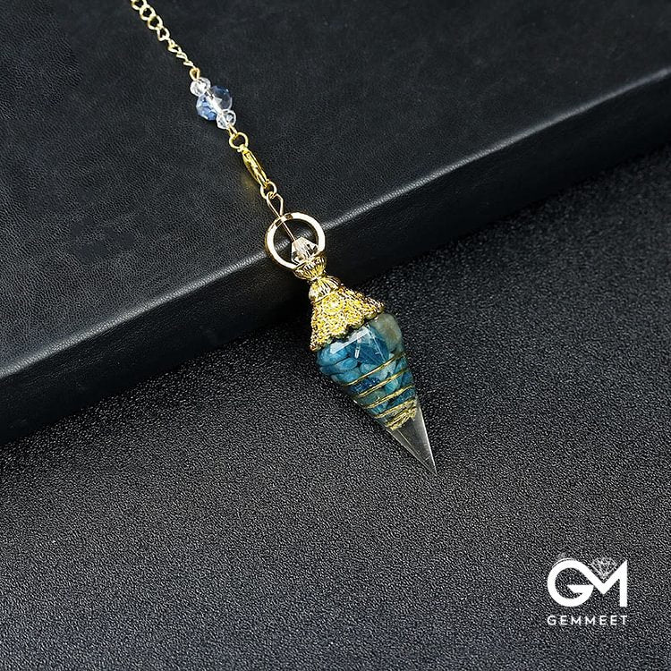 Crystal Resin Hexagonal Pyramid Pendulum