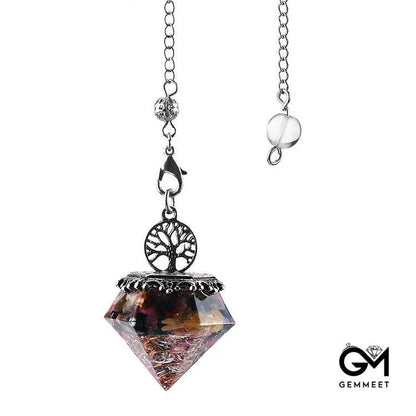 Crystal Geometric Tree of Life Pendulum