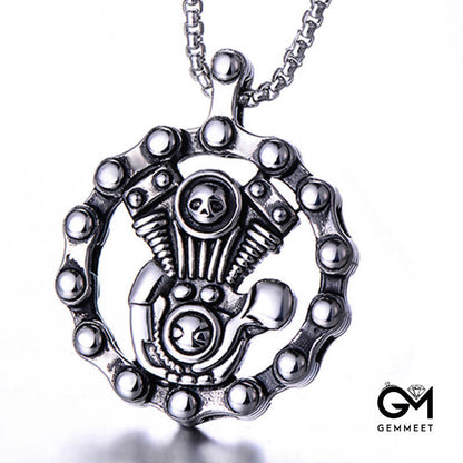 Titanium Steel Engine Necklace