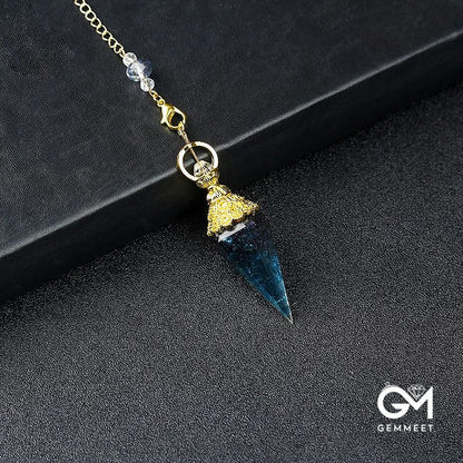 Crystal Resin Hexagonal Pyramid Pendulum