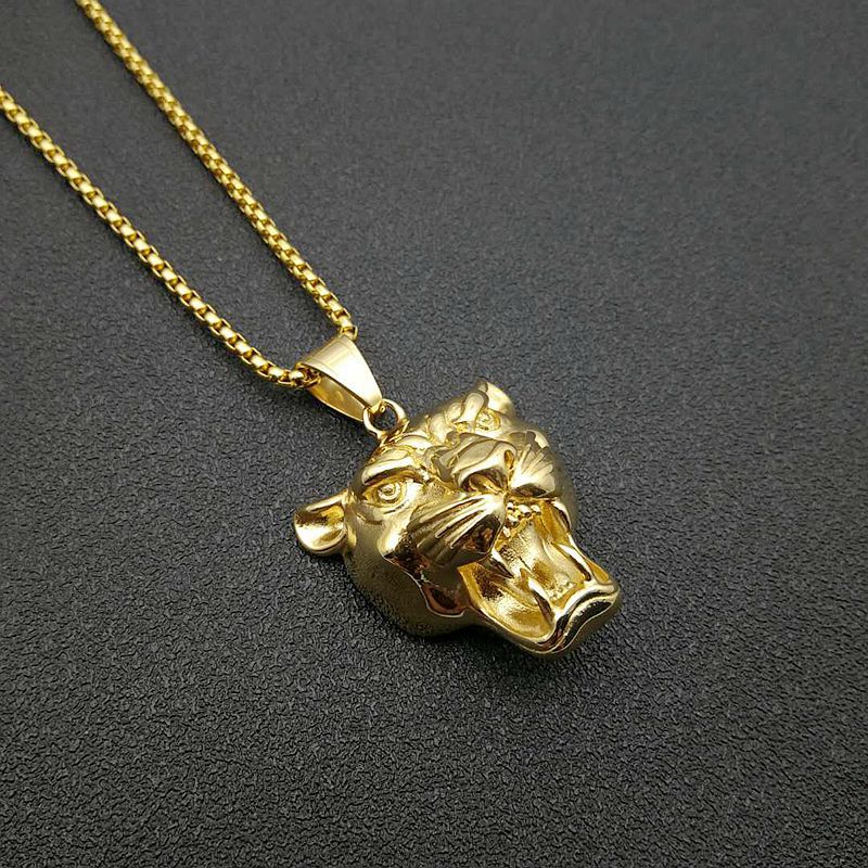 Hip Hop Jewelry Gold Plated Lion Head All Over Zirconia Pendant