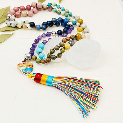 Gorgeous Chakra Triangle Pendant Mala Necklace