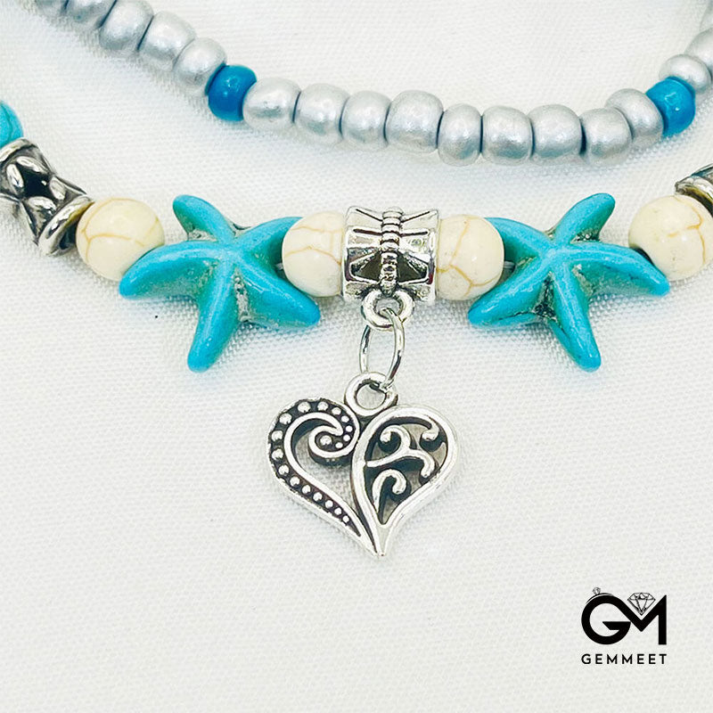 Turquoise Turtle Symbol Love  Bracelet Anklet