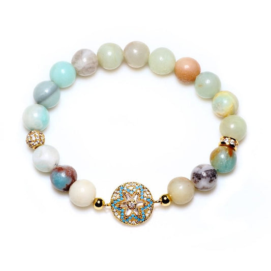 Amazonite Handmade Ball Bead Bracelet